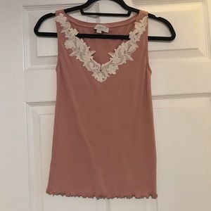 Ann Taylor LOFT Tank Top with Lettuce Hem